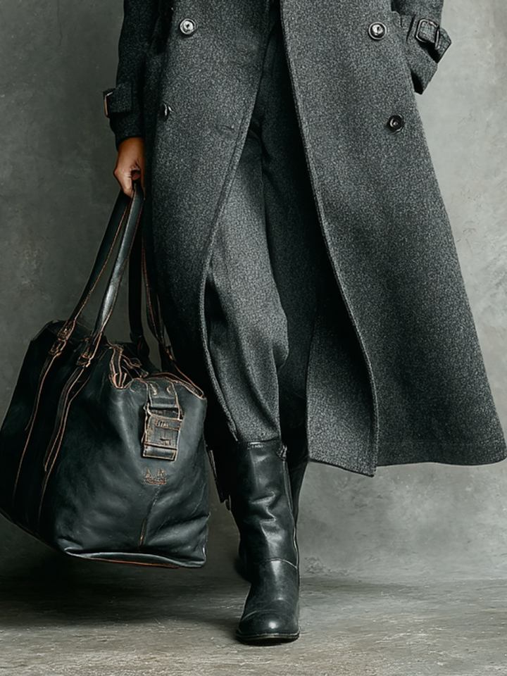 Cappotto lungo in misto lana a doppio petto