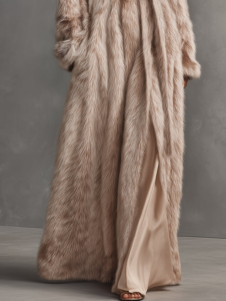 Cappotto Lungo di Lusso per Donne con Cintura in Pelle Sintetica