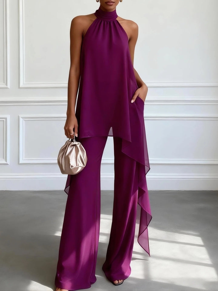 Viola • Completo Elegante Halter con Pantaloni