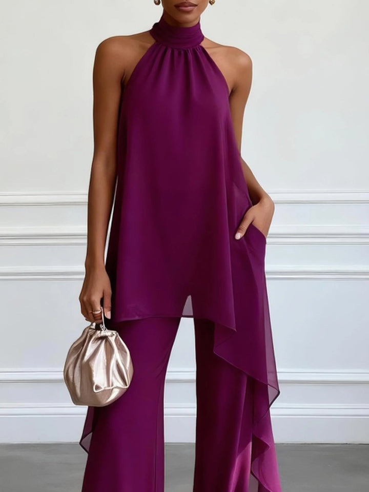 Viola • Completo Elegante Halter con Pantaloni