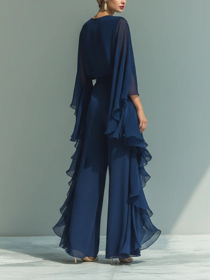 Aurora • Completo Elegante in Chiffon con Volant