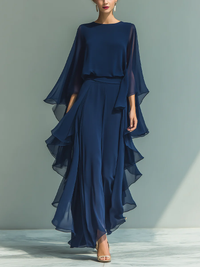 Aurora • Completo Elegante in Chiffon con Volant