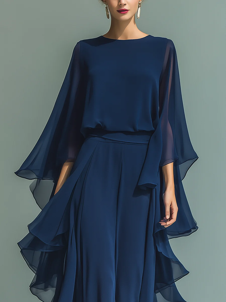 Aurora • Completo Elegante in Chiffon con Volant