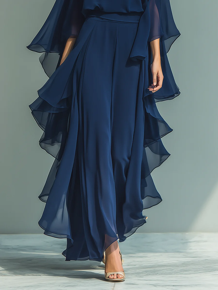 Aurora • Completo Elegante in Chiffon con Volant