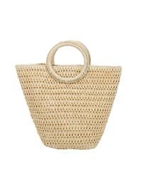 Borsa a spalla in paglia stile Off-White da donna con grande capacità