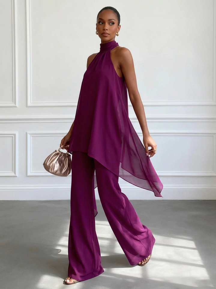 Viola • Completo Elegante Halter con Pantaloni