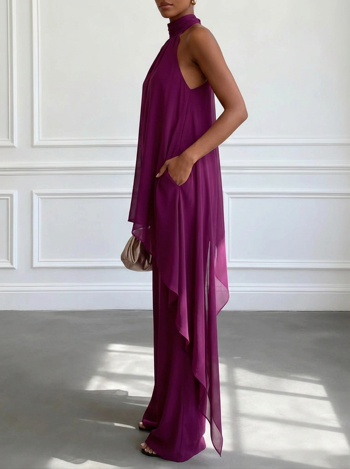 Viola • Completo Elegante Halter con Pantaloni