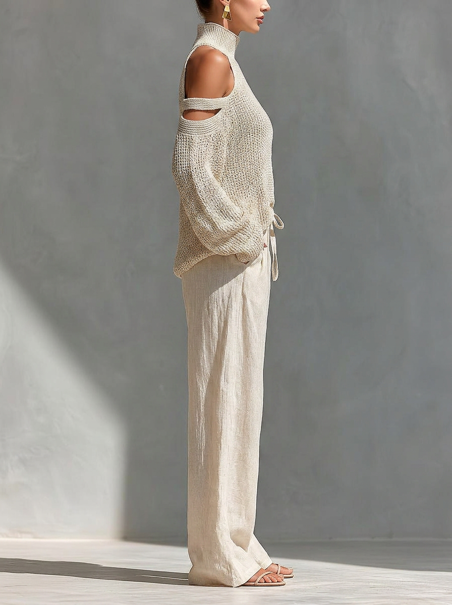 Camilla • Completo alla moda in maglia e lino