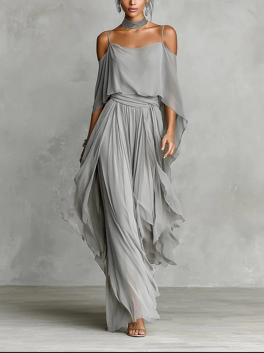 Isabela • Completo grigio fluido