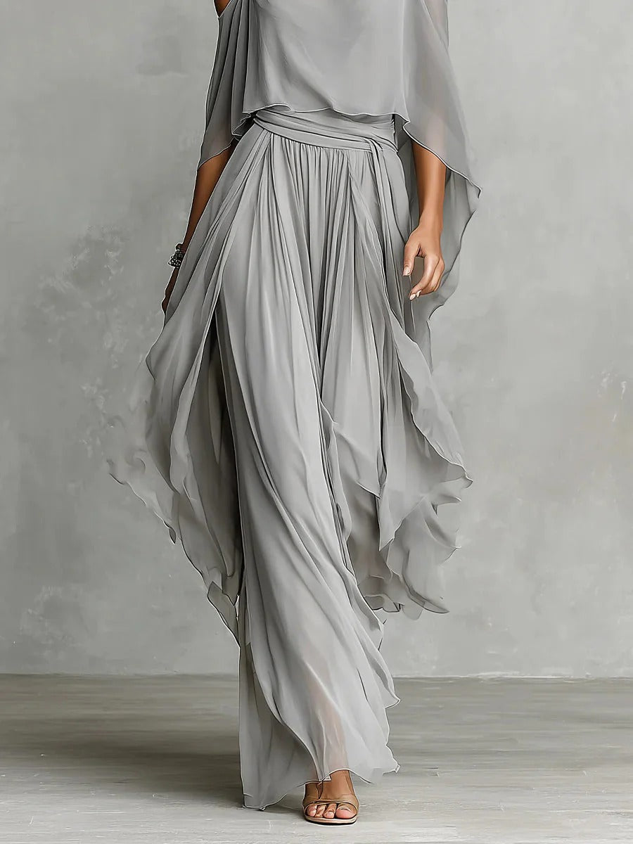 Isabela • Completo grigio fluido
