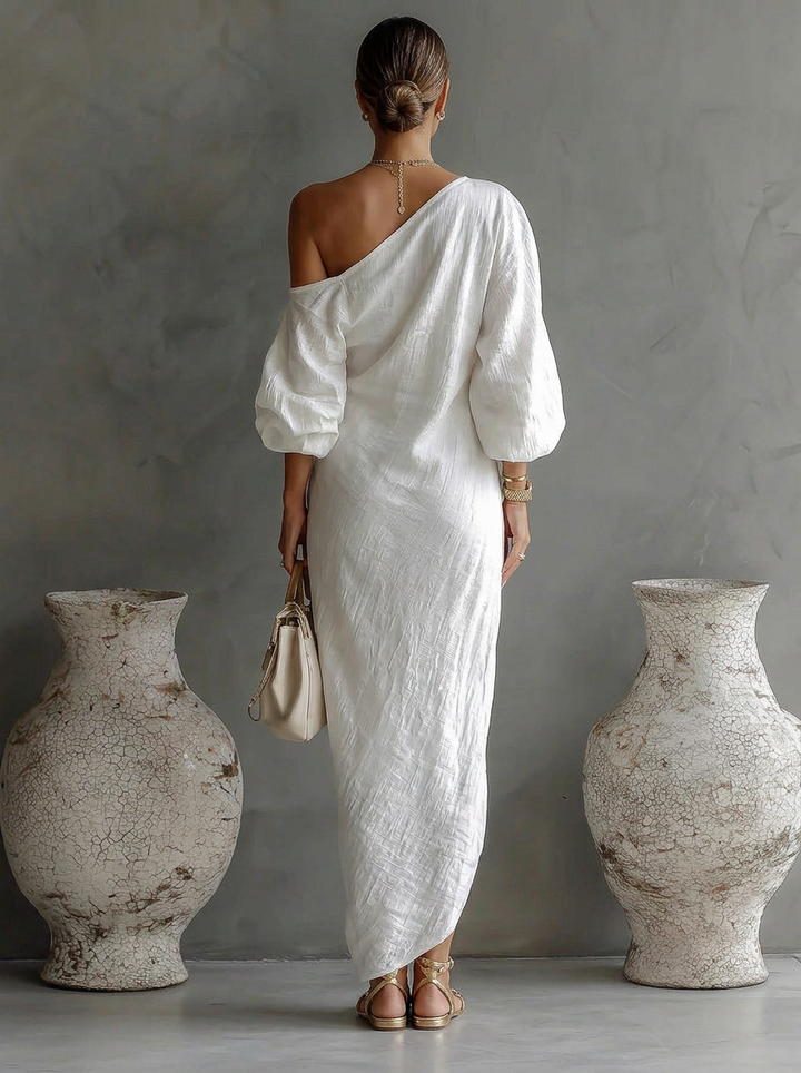 Neraya · Elegante abito lungo monospalla