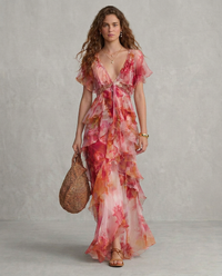 LUNA | Abito Boho Floreale con Balze
