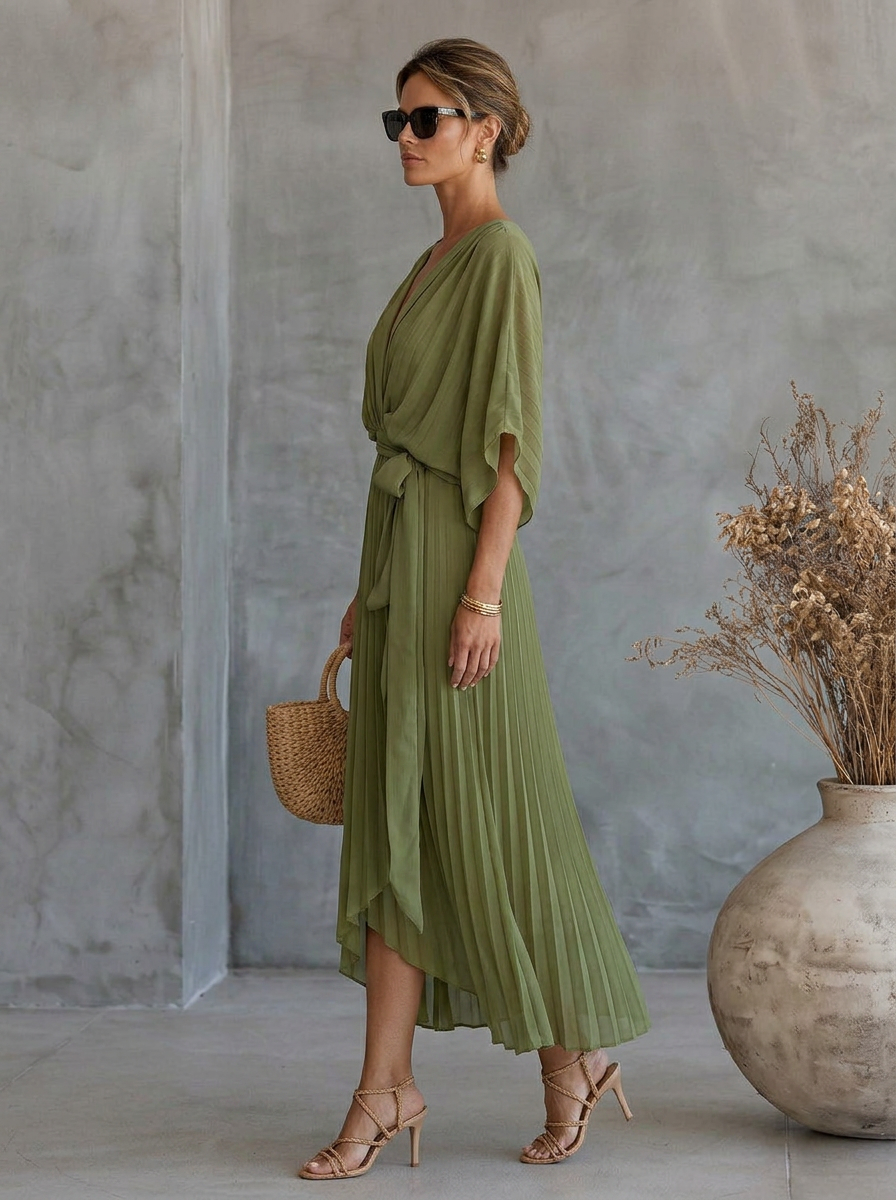 Ginevra | Abito In Chiffon Con Scollo a V