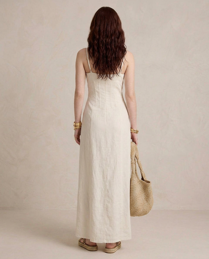 LUCIA | Maxi Abito Bianco con Spacco