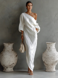 Neraya · Elegante abito lungo monospalla