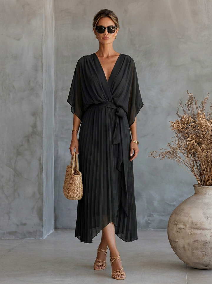 Ginevra | Abito In Chiffon Con Scollo a V