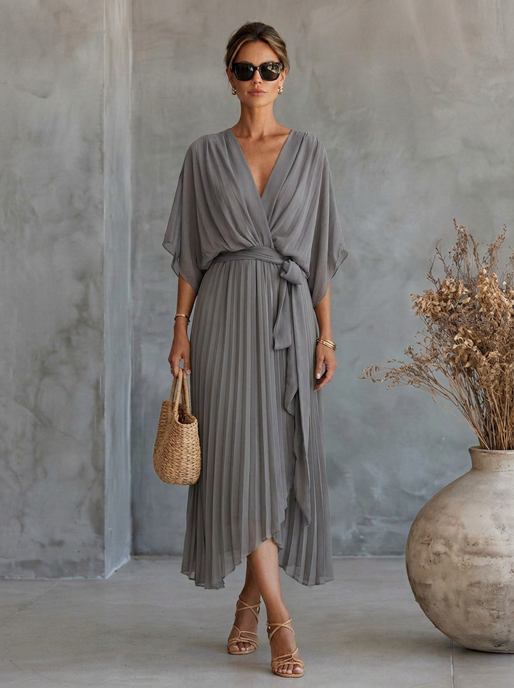 Ginevra | Abito In Chiffon Con Scollo a V