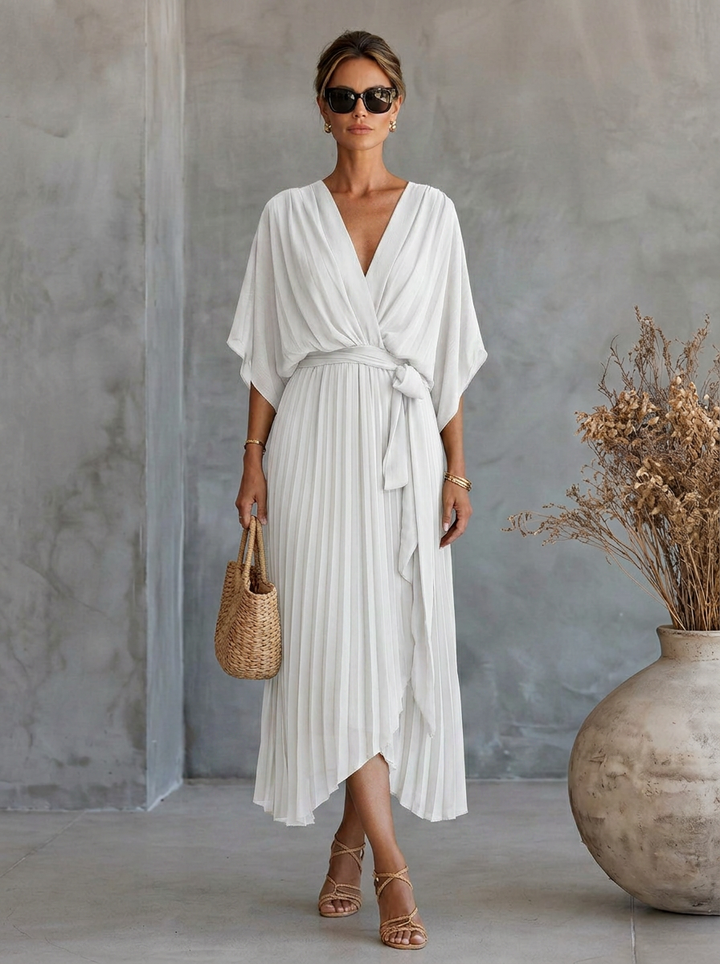 Ginevra | Abito In Chiffon Con Scollo a V