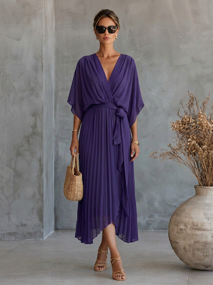 Ginevra | Abito In Chiffon Con Scollo a V