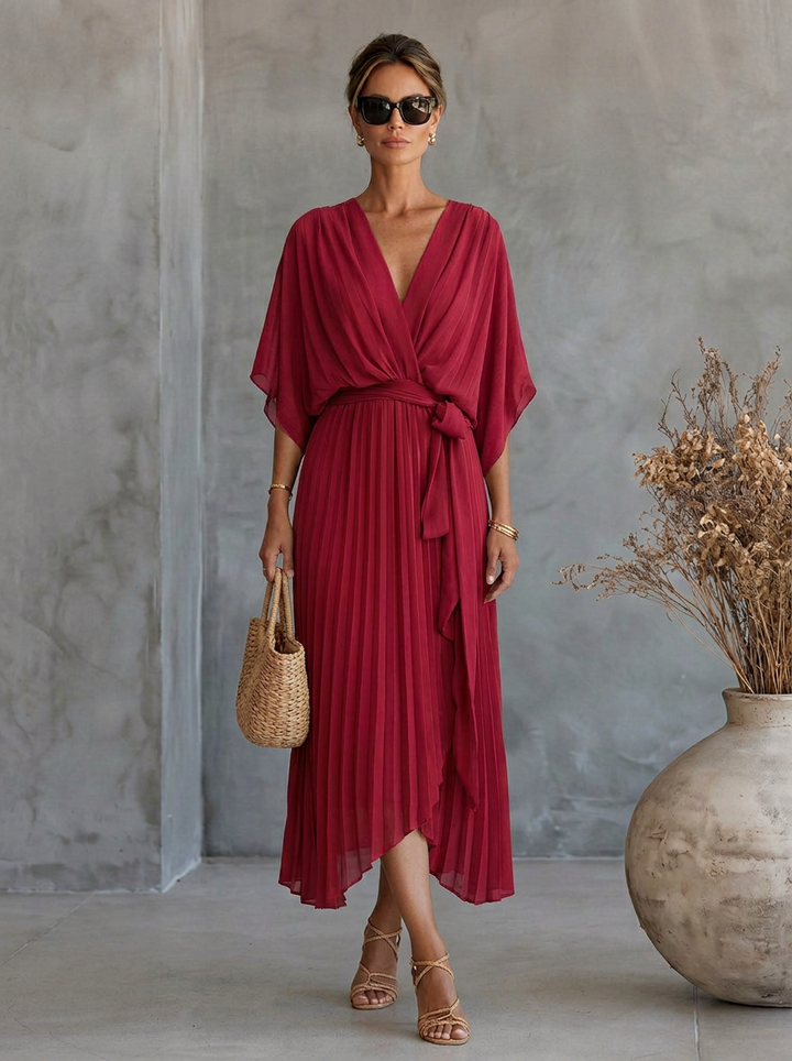 Ginevra | Abito In Chiffon Con Scollo a V
