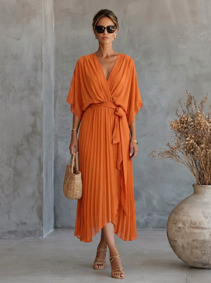 Ginevra | Abito In Chiffon Con Scollo a V