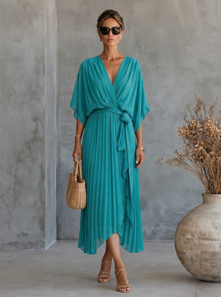 Ginevra | Abito In Chiffon Con Scollo a V