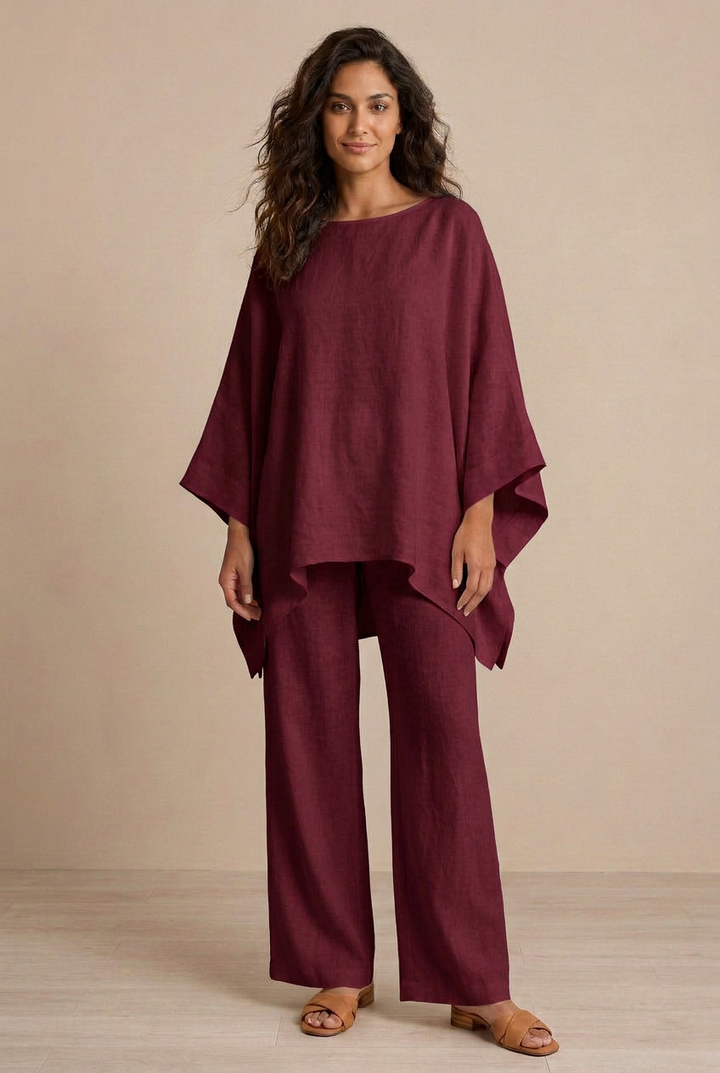 Cristina | Set due pezzi con maniche lunghe e pantaloni larghi