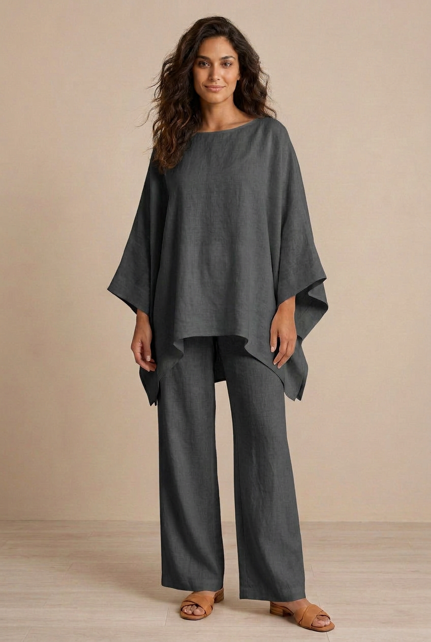 Cristina | Set due pezzi con maniche lunghe e pantaloni larghi