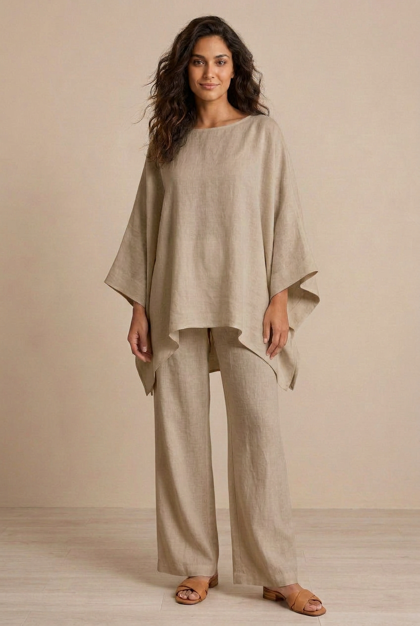 Cristina | Set due pezzi con maniche lunghe e pantaloni larghi