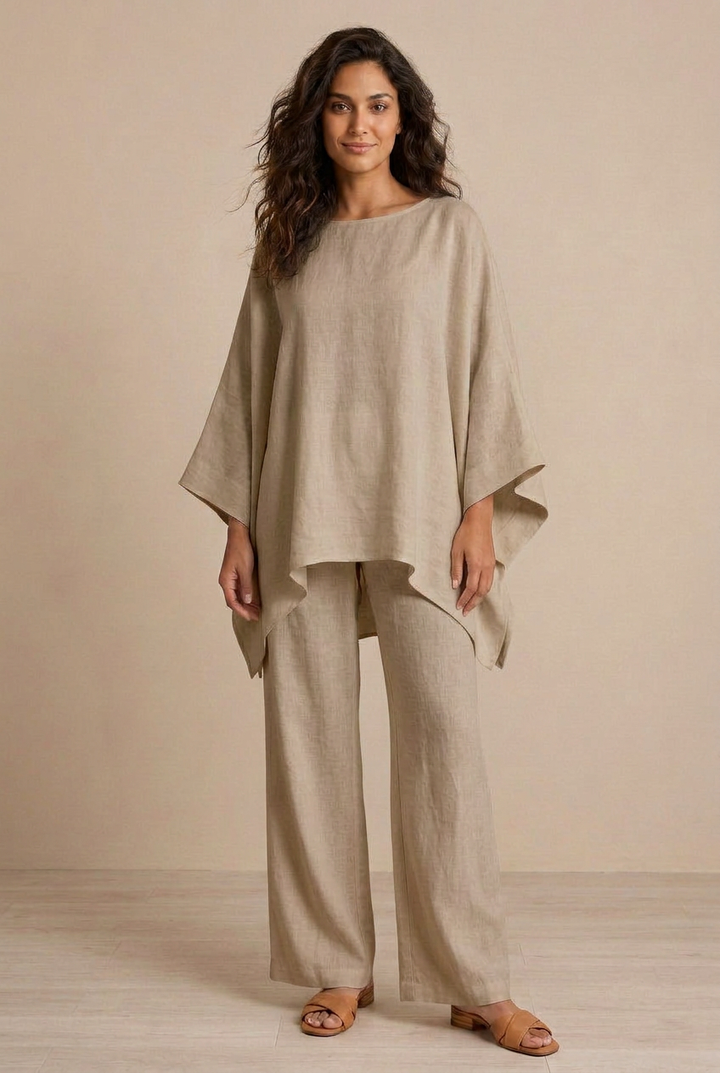Cristina | Set due pezzi con maniche lunghe e pantaloni larghi