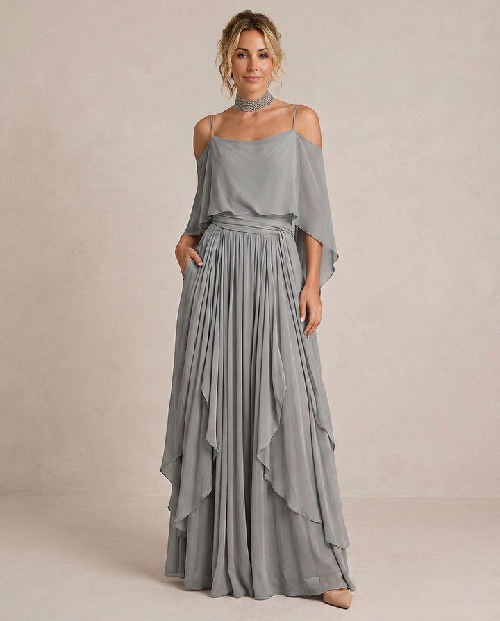Isabela • Completo grigio fluido