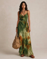 ELIRA | Maxi Abito Verde Astratto