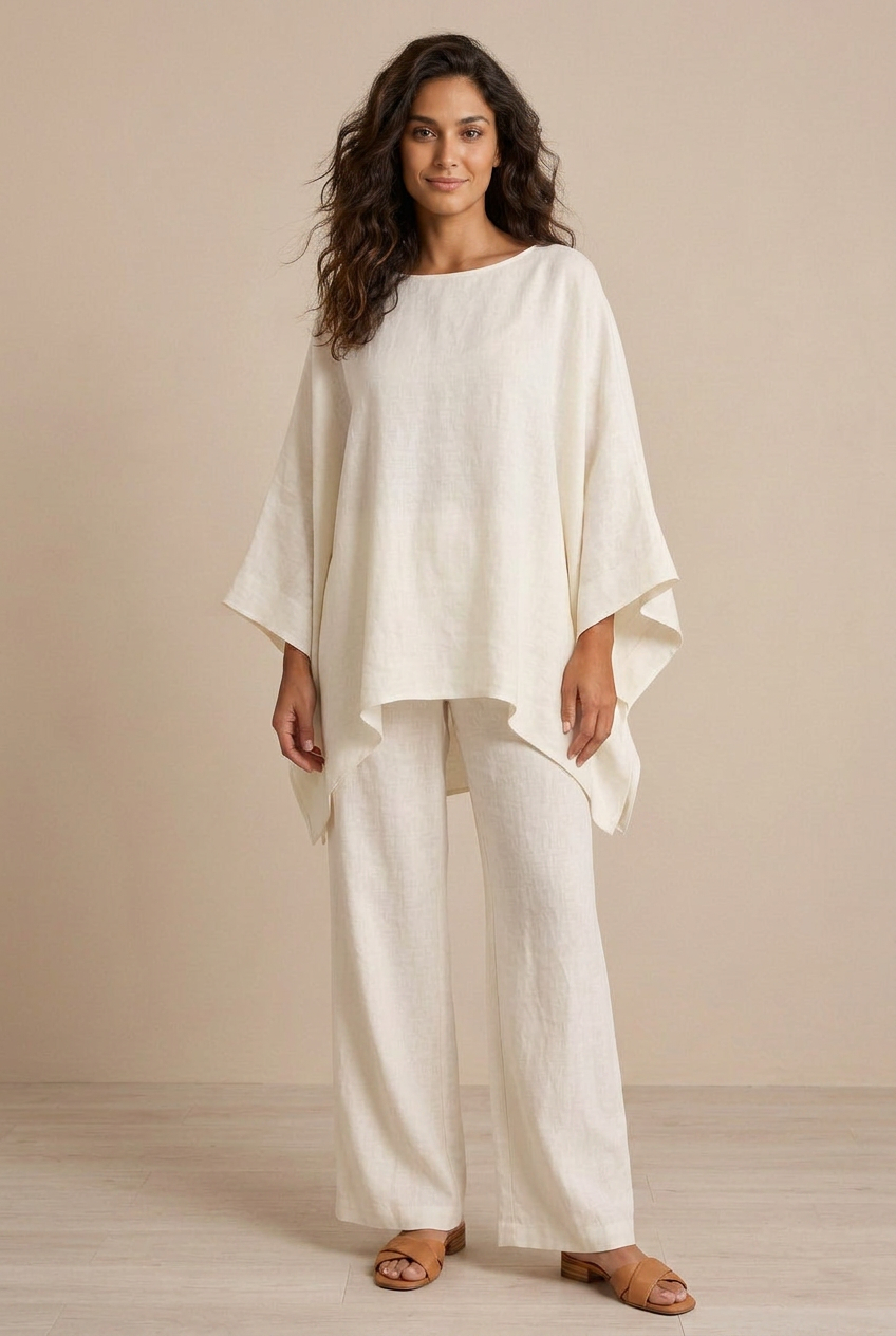 Cristina | Set due pezzi con maniche lunghe e pantaloni larghi