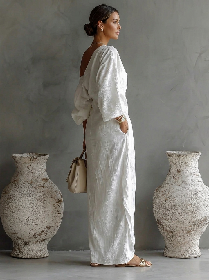 Neraya · Elegante abito lungo monospalla