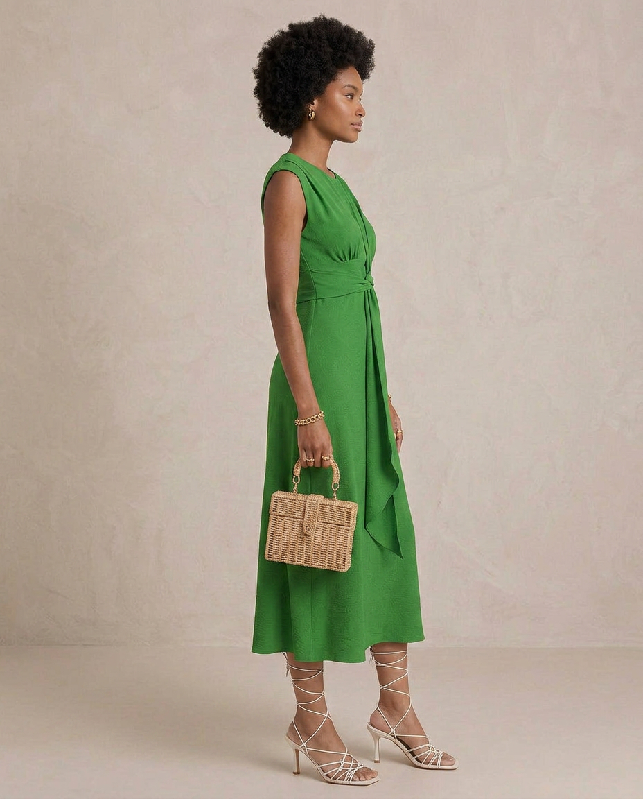Eva | Vestito elegante senza maniche con cintura regolabile